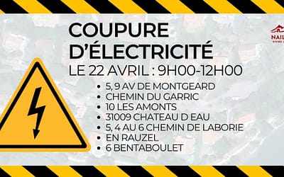 Coupure d’électricité à Nailloux – Mardi 22 avril 2025