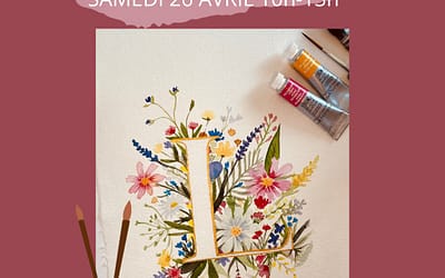 Atelier Aquarelle Monogramme Fleuri
