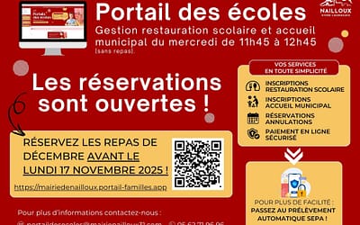 Restauration Scolaire : Réservation des repas pour le mois de décembre