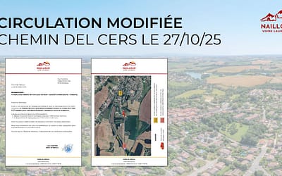 Circulation modifiée Chemin Del Cers le 27/10/25